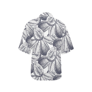 Guava tropical hand drawn pattern Women's All Over Print Hawaiian Shirt