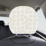 Bread Toast Pattern Print Design 01 Car Headrest Cover