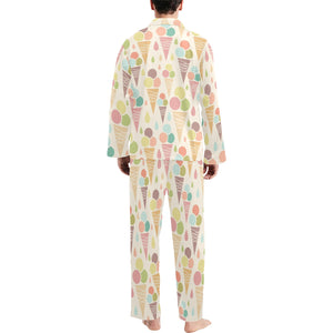 Ice cream cone pattern Men's Long Pajama Set