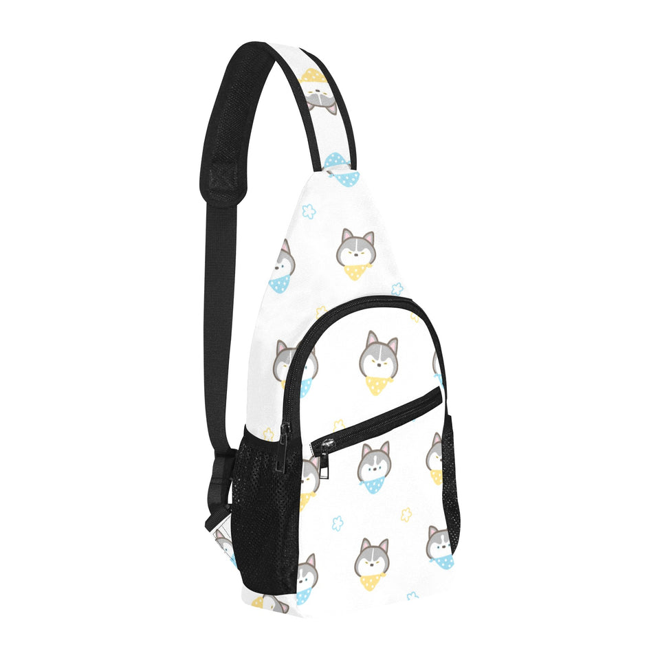Cute Siberian Husky pattern All Over Print Chest Bag