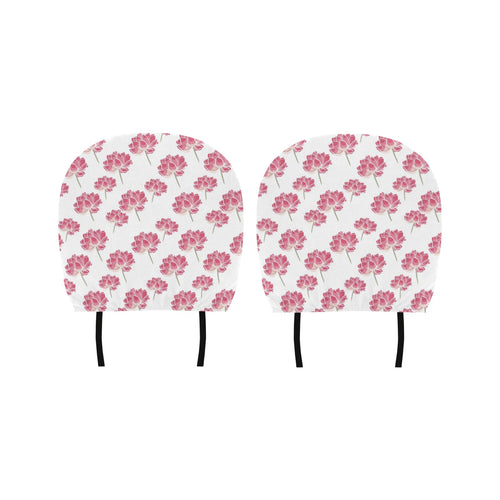 Pink lotus waterlily pattern Car Headrest Cover