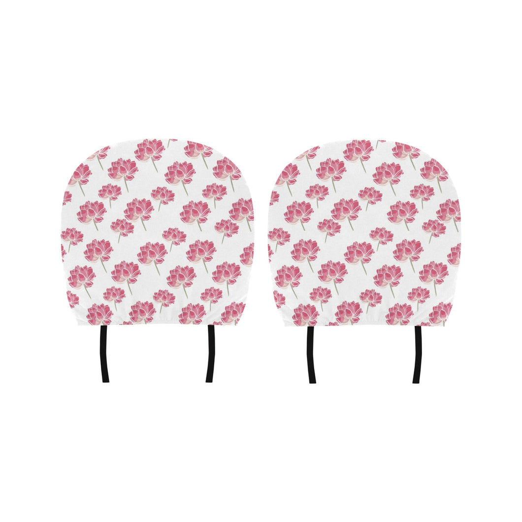 Pink lotus waterlily pattern Car Headrest Cover