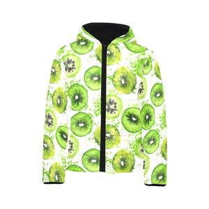 Watercolor kiwi pattern Kids' Boys' Girls' Padded Hooded Jacket