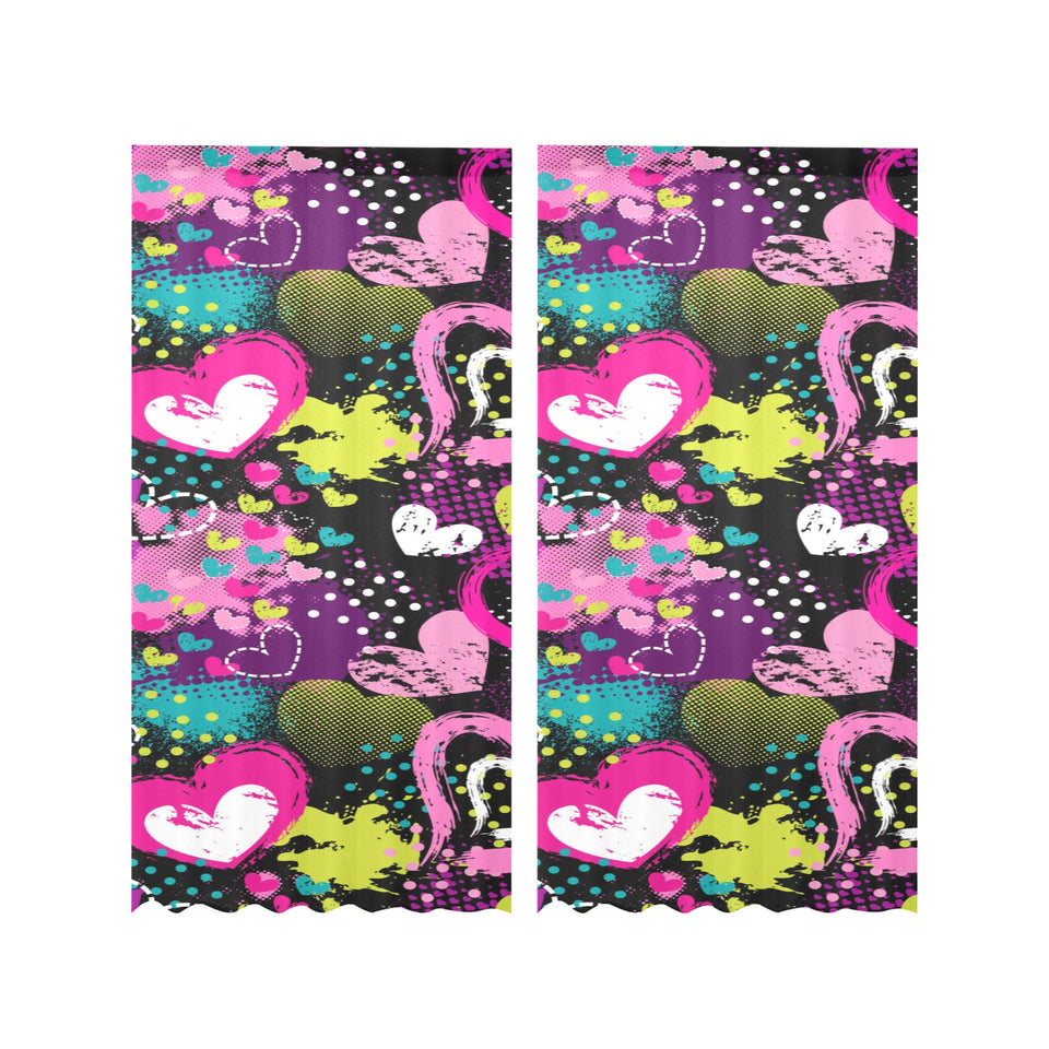 heart dot wave star creative design pattern Gauze Curtain