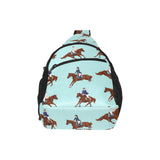 Horses running horses rider pattern All Over Print Chest Bag