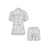 Siberian Husky design pattern Women's V-Neck Short Pajama Set
