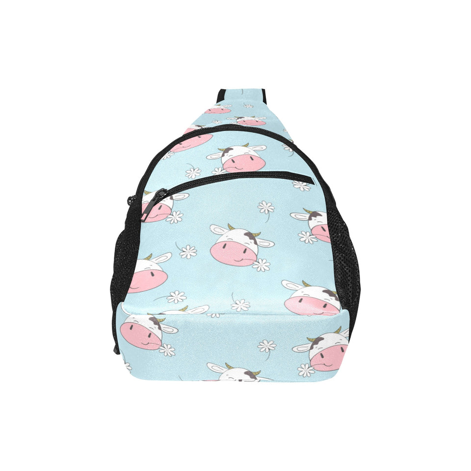 Cute cow flower pattern All Over Print Chest Bag