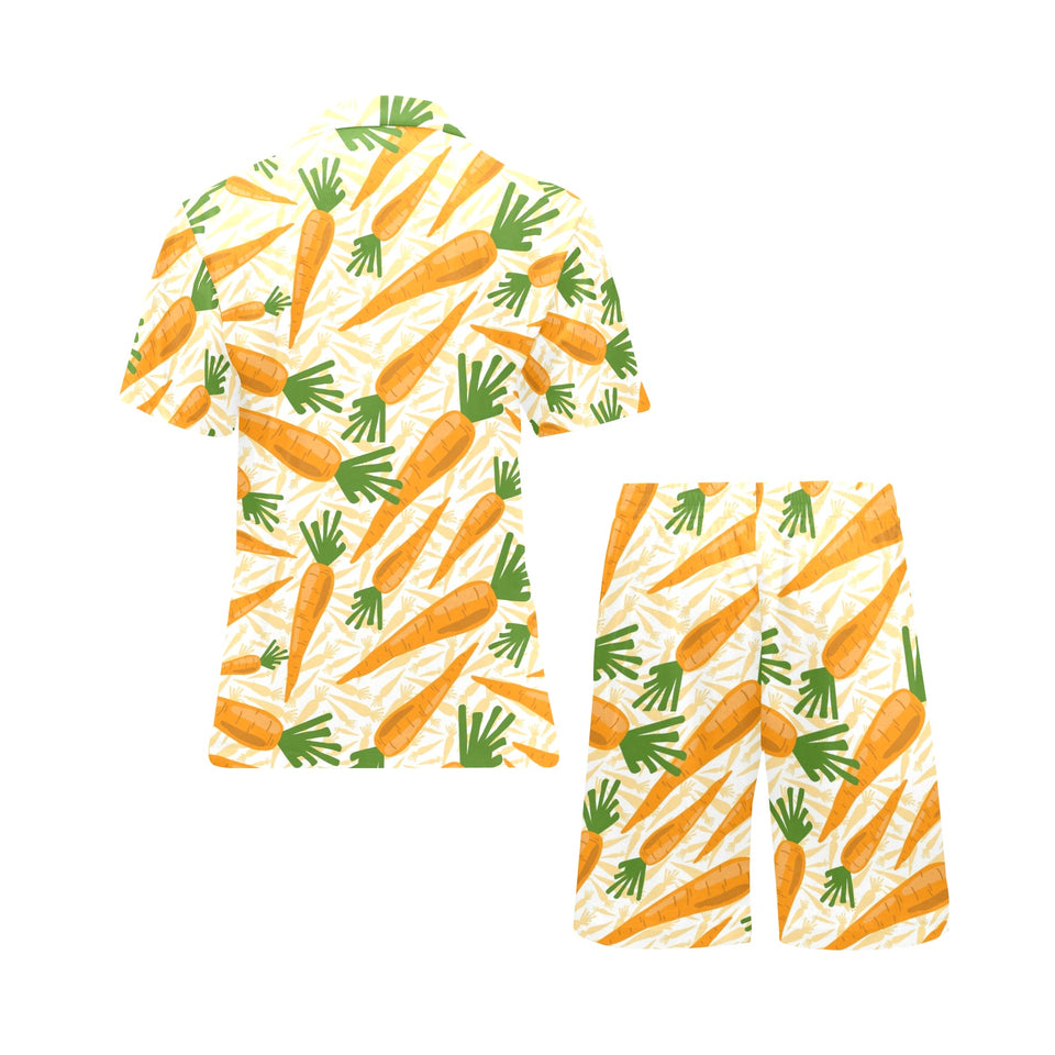 Carrot Pattern Print Design 01 Men's V-Neck Short Pajama Set