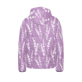 Lavender flowers purple pattern Kids' Boys' Girls' Padded Hooded Jacket