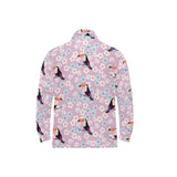 Beautiful toucan flower leaves Men's Long Sleeve Polo Shirt