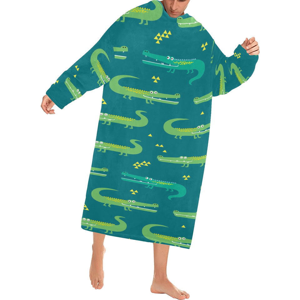 Crocodile pattern Blanket Robe with Sleeves
