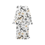 Anchors Rudders pattern Blanket Robe with Sleeves