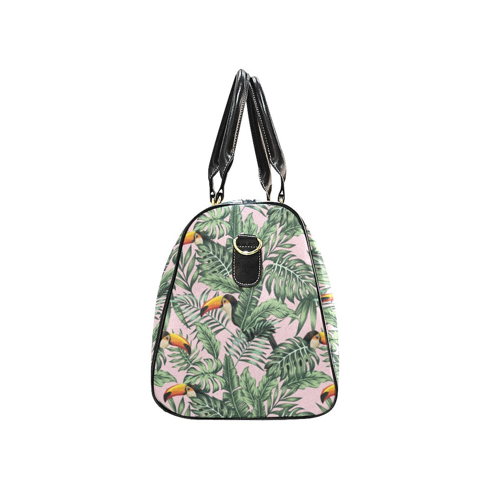 Toucan tropical green jungle palm pattern Travel Bag