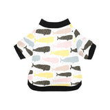 Whale dot pattern All Over Print Pet Dog Round Neck Fuzzy Shirt