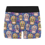 Sugar skull flower pattern Men's All Over Print Boxer Briefs Men's Underwear
