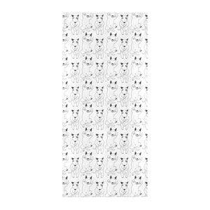 Bull Terrier Pattern Print Design 02 Beach Towel