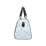 Dolphin blue striped background Travel Bag