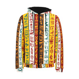 Egypt Hieroglyphics Pattern Print Design 01 Men's Padded Hooded Jacket