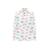 Cute rainbow clound pattern Women's Long Sleeve Polo Shirt