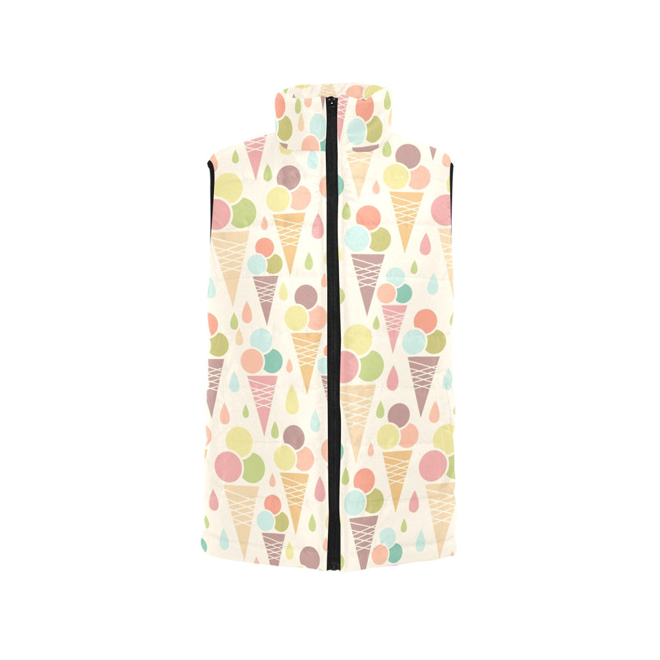 Ice cream cone pattern Women's Padded Vest