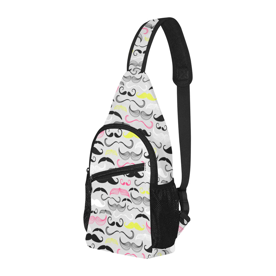 Mustache Beard Pattern Print Design 02 All Over Print Chest Bag