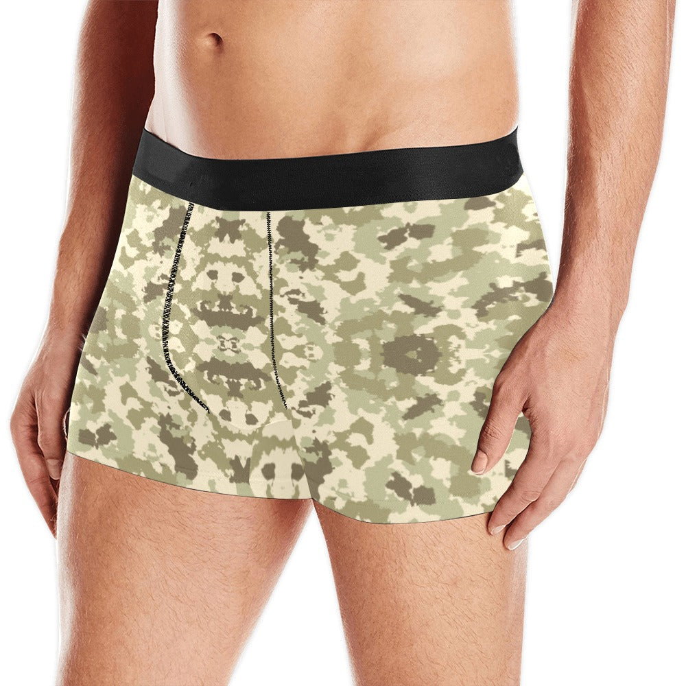 Light Green camouflage pattern Men's All Over Print Boxer Briefs Men's Underwear
