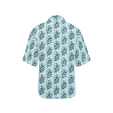 Swordfish Pattern Print Design 05 Women's All Over Print Hawaiian Shirt