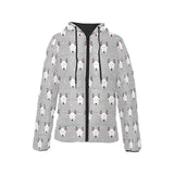 Bull Terrier Pattern Print Design 05 Women's Padded Hooded Jacket