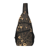 Gold peacock feather pattern All Over Print Chest Bag