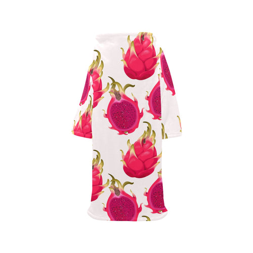 dragon fruits design pattern Blanket Robe with Sleeves