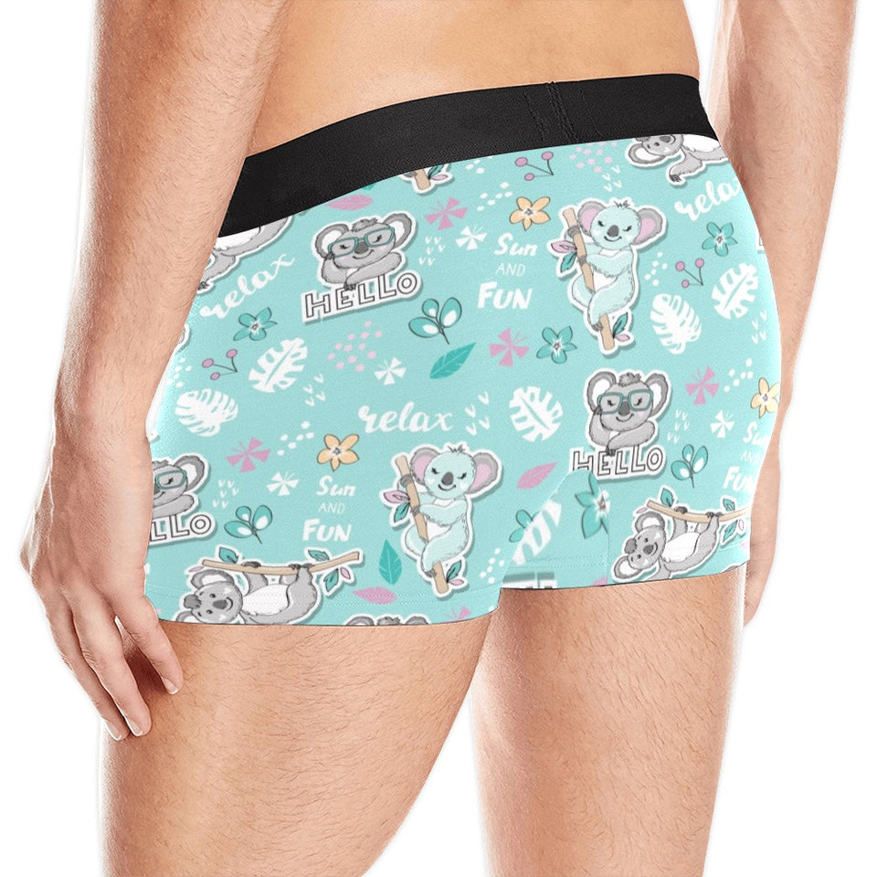 Cute koalas blue background pattern Men's All Over Print Boxer Briefs Men's Underwear