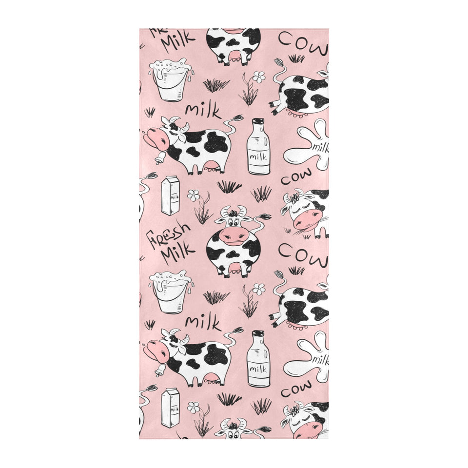 Cows milk product pink background Beach Towel