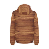 Wood Printed Pattern Print Design 04 Men's Padded Hooded Jacket