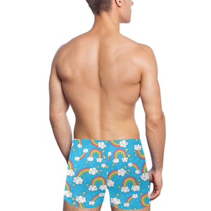 Rainbows Sky Clouds Pattern Men's Swimming Trunks