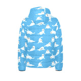 Cute sea lion seal pattern background Kids' Boys' Girls' Padded Hooded Jacket