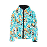 Cute sea otters fishe sea urchin pattern Kids' Boys' Girls' Padded Hooded Jacket