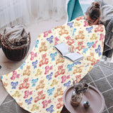 Teddy Bear Pattern Print Design 05 Blanket Robe with Sleeves