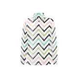 zigzag chevron paint pattern Women's Long Sleeve Polo Shirt