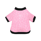 Sweet candy pink background All Over Print Pet Dog Round Neck Fuzzy Shirt