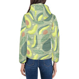 Avocado pattern Women's Padded Hooded Jacket