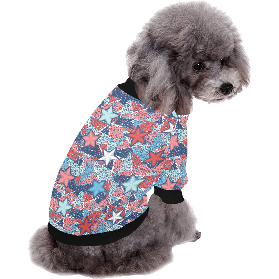Hand drawn colorful starfish All Over Print Pet Dog Round Neck Fuzzy Shirt