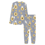 Cute hamster sunflower pattern background Women's All Over Print Pajama Set