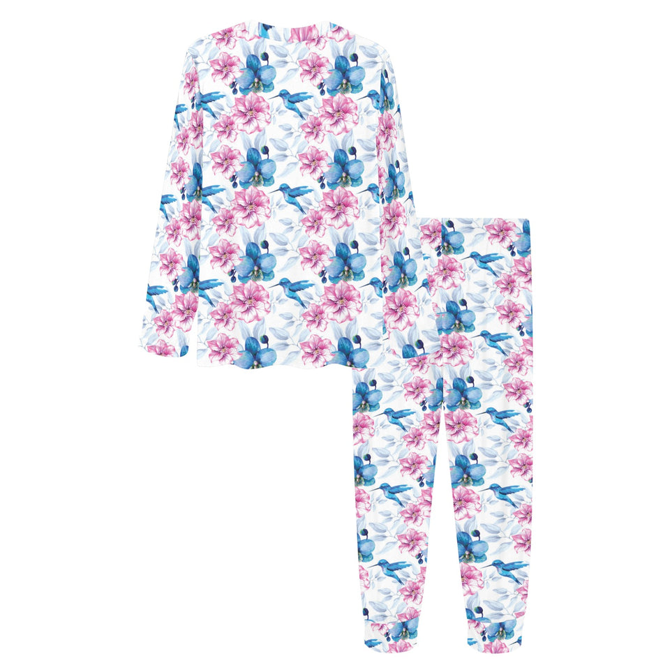 Hummingbird Pattern Print Design 02 Women's All Over Print Pajama Set