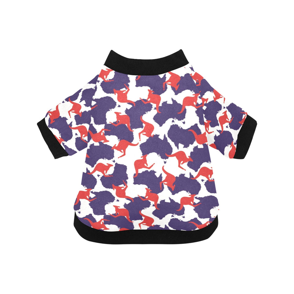 Kangaroo Australian pattern All Over Print Pet Dog Round Neck Fuzzy Shirt