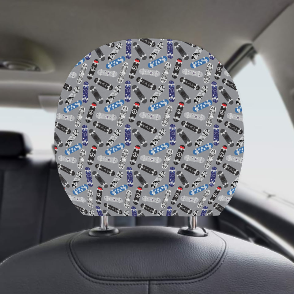 Skate Board Pattern Print Design 03 Car Headrest Cover