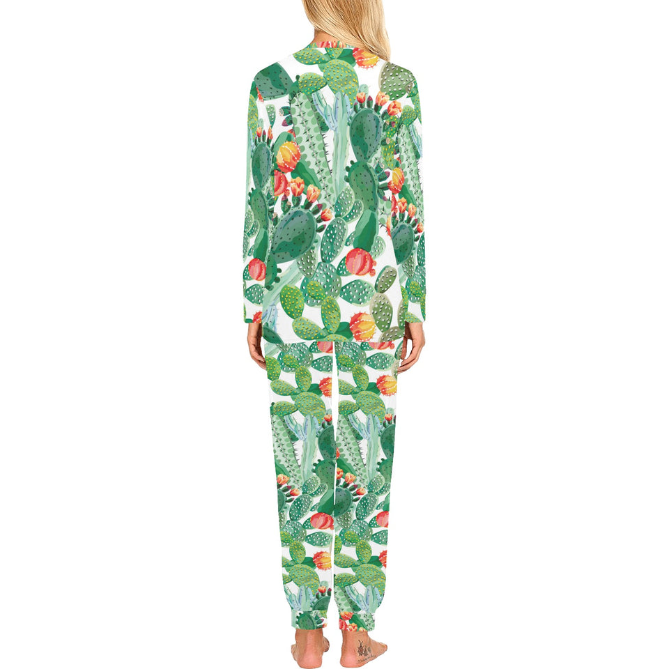 Cactus design pattern copy Women's All Over Print Pajama Set