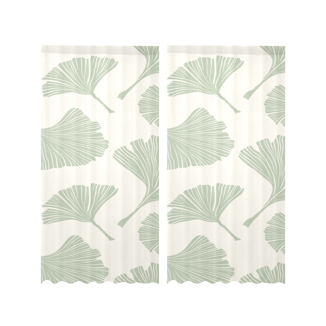 Ginkgo leaves pattern Gauze Curtain