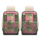 Avocado slices leaves pink back ground Car Seat Back Organizer