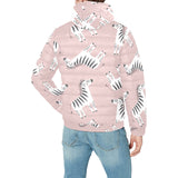 Cute zebra pattern Men's Padded Hooded Jacket