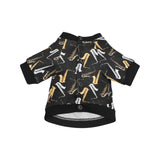 saxophone design pattern All Over Print Pet Dog Round Neck Fuzzy Shirt
